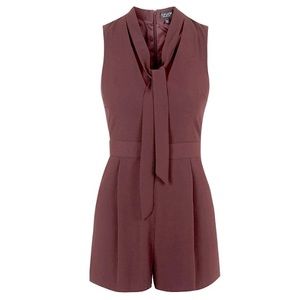 Topshop Front Tie Plunge Romper